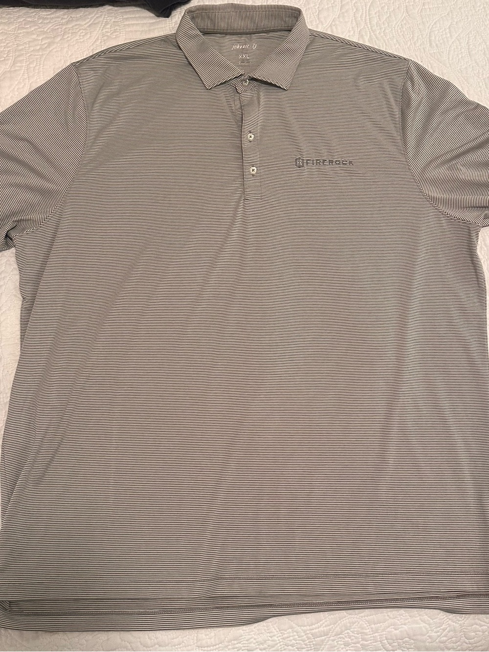 JOHNNIE-O Men's Gray Stripe Polo Shirt XXL